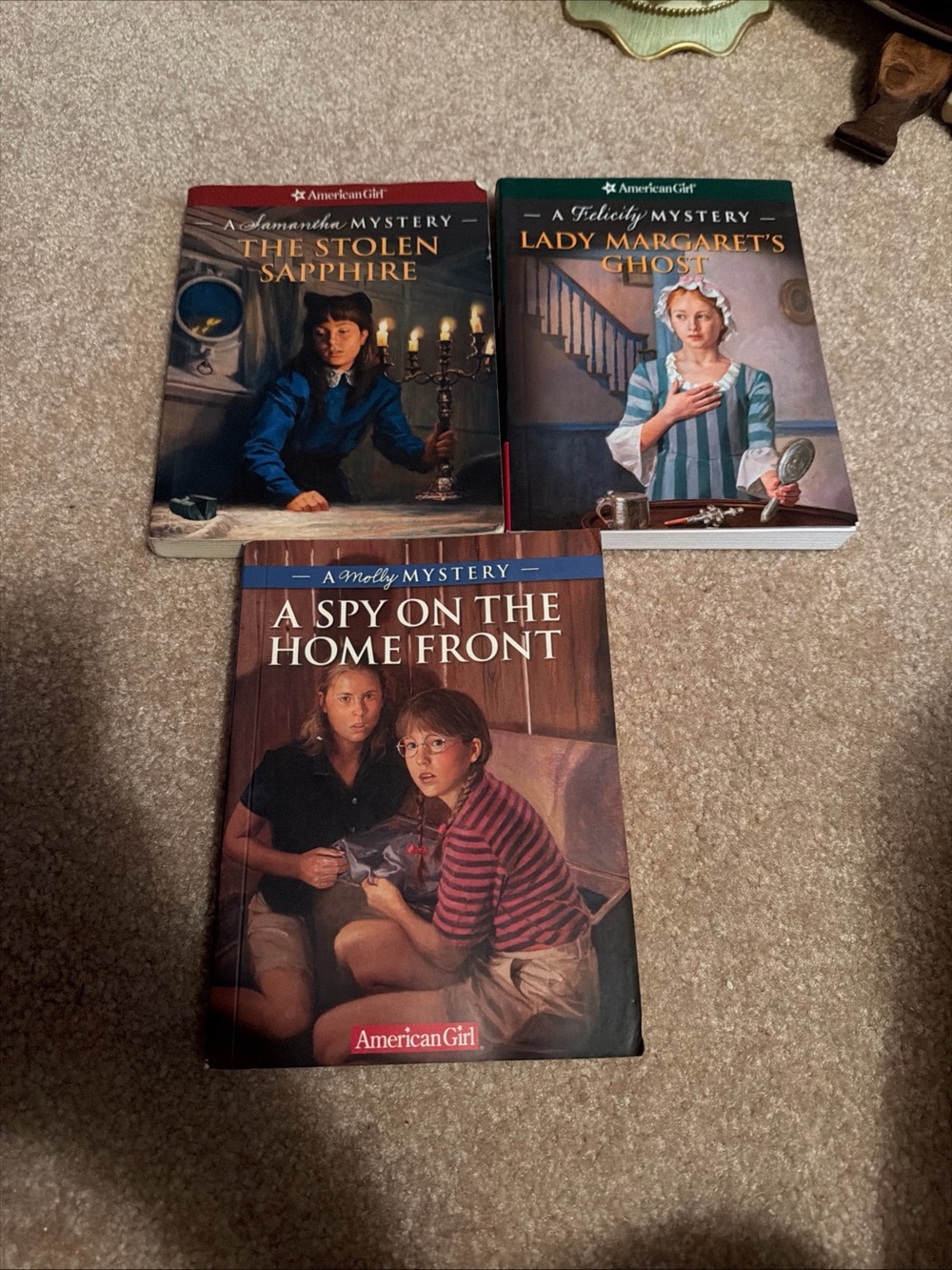 Lot of 3 American Girl Mystery Paperback Book Molly, Felicity, & Samantha